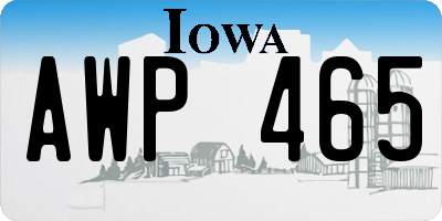 IA license plate AWP465