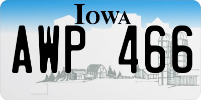 IA license plate AWP466