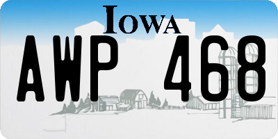IA license plate AWP468