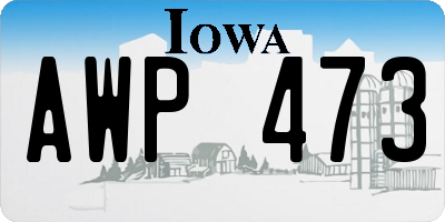 IA license plate AWP473