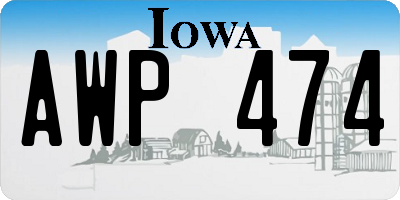 IA license plate AWP474