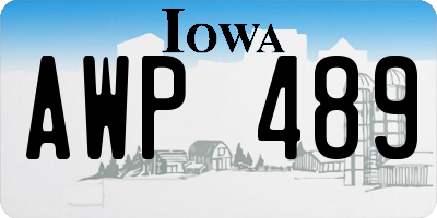 IA license plate AWP489