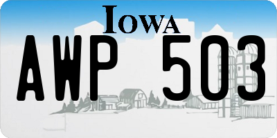 IA license plate AWP503