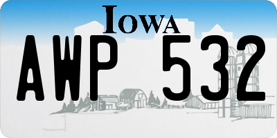 IA license plate AWP532
