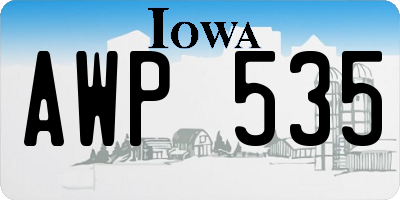 IA license plate AWP535