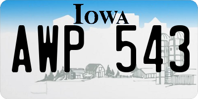 IA license plate AWP543
