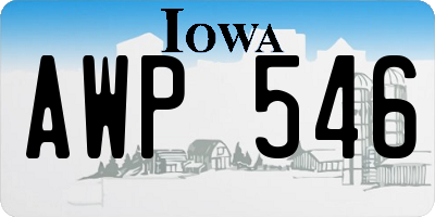 IA license plate AWP546