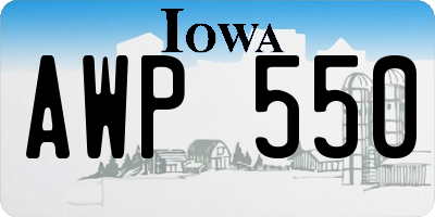 IA license plate AWP550
