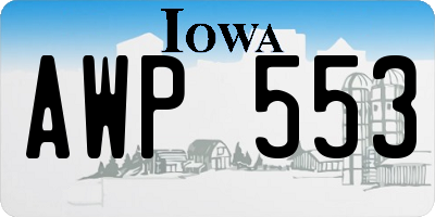 IA license plate AWP553