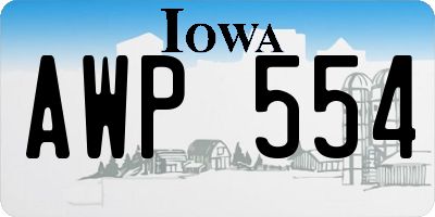 IA license plate AWP554