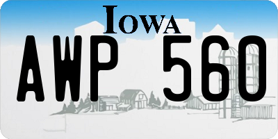 IA license plate AWP560