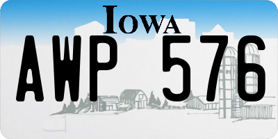 IA license plate AWP576