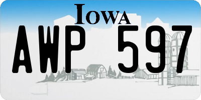 IA license plate AWP597
