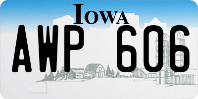 IA license plate AWP606