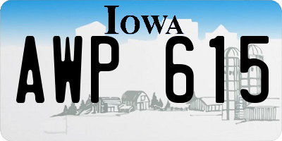 IA license plate AWP615