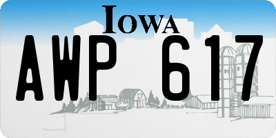 IA license plate AWP617
