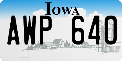 IA license plate AWP640