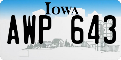 IA license plate AWP643