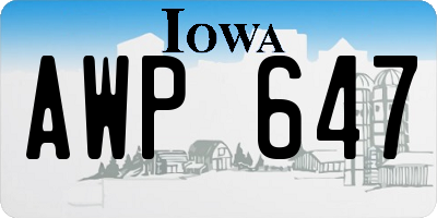 IA license plate AWP647