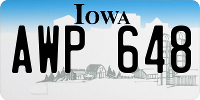 IA license plate AWP648