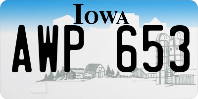 IA license plate AWP653