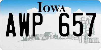 IA license plate AWP657