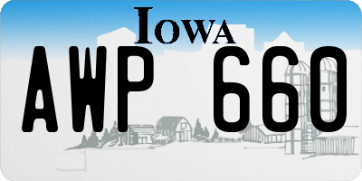 IA license plate AWP660