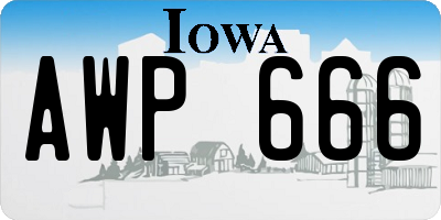 IA license plate AWP666