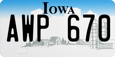 IA license plate AWP670