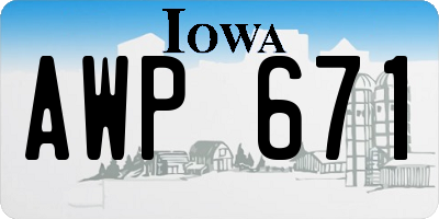 IA license plate AWP671