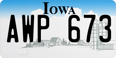 IA license plate AWP673