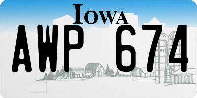 IA license plate AWP674