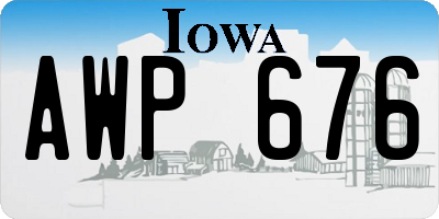 IA license plate AWP676