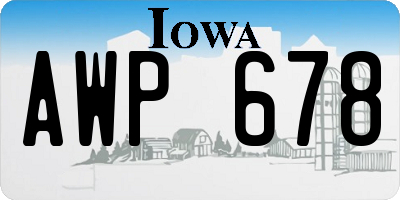IA license plate AWP678