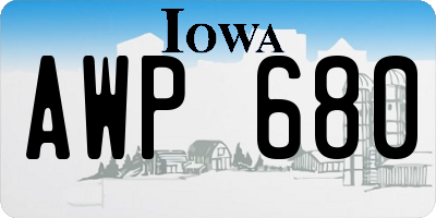 IA license plate AWP680