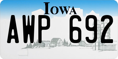 IA license plate AWP692