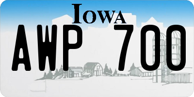 IA license plate AWP700