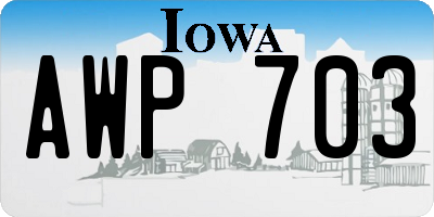 IA license plate AWP703