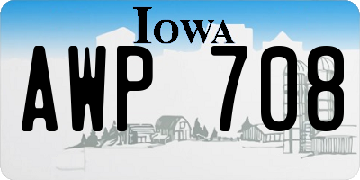 IA license plate AWP708