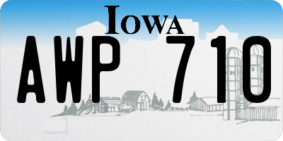 IA license plate AWP710