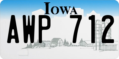 IA license plate AWP712