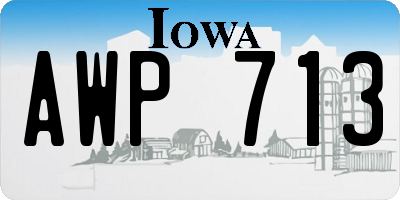IA license plate AWP713