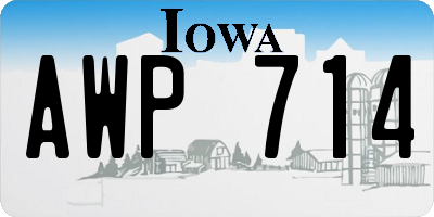 IA license plate AWP714