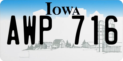 IA license plate AWP716