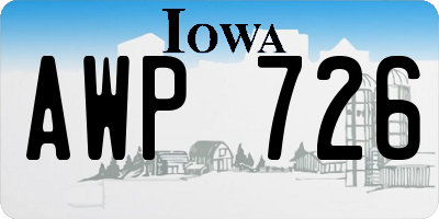 IA license plate AWP726