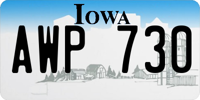 IA license plate AWP730