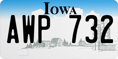 IA license plate AWP732