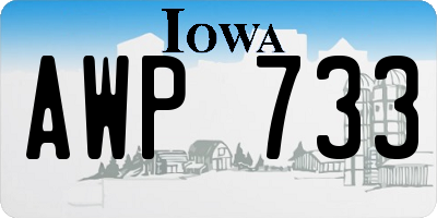 IA license plate AWP733