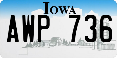 IA license plate AWP736