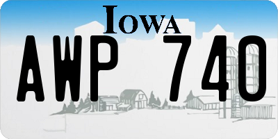 IA license plate AWP740